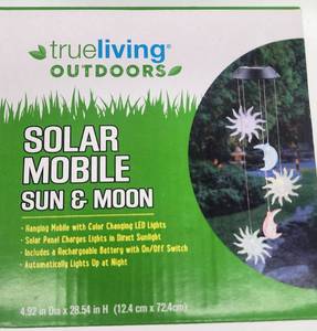 lot 69245 image: True Living Solar Mobile Sun and Moon Light - Retail $15