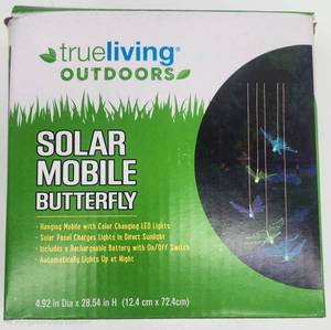 lot 69251 image: True Living Outdoors Solar Butterfly Mobile - Retail $12