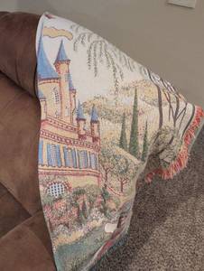 lot 2515 image:  Your home is your castle Castle Tapestry Throw Blanket