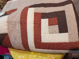 Handmade King Sized Patchwork Quilt with Floral Pattern
