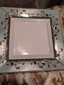lot 2531 image: Warren Kimble Coastal Breeze Serving Platter