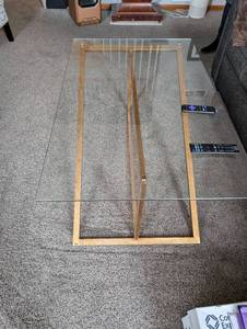 lot 1505 image: Modern Glass and Gold Console Table