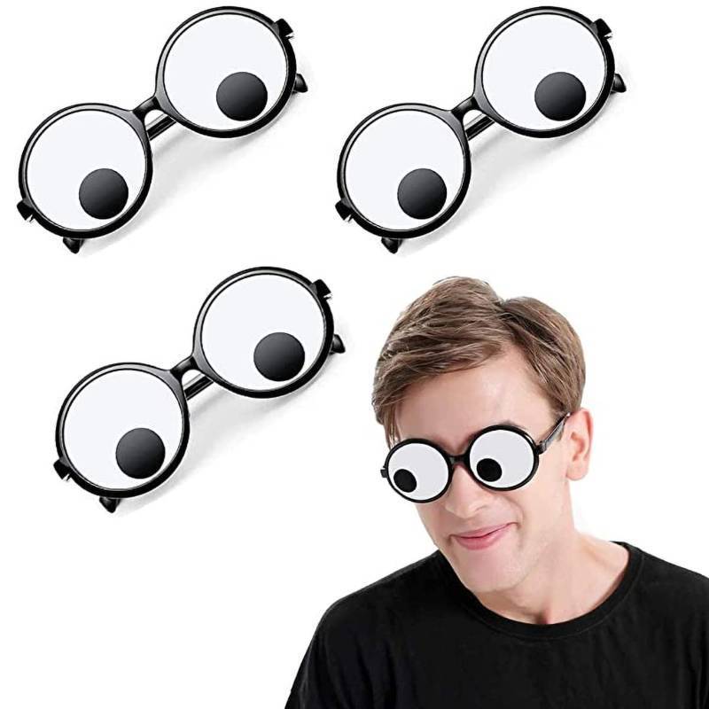lot 15207 image: Googly Eyes Glasses, 3pack Funny Googly Eyes Goggles Shaking Party Glasses Toys Novelty Shades Funny Costume Accessories for Party Favor - Retail $12