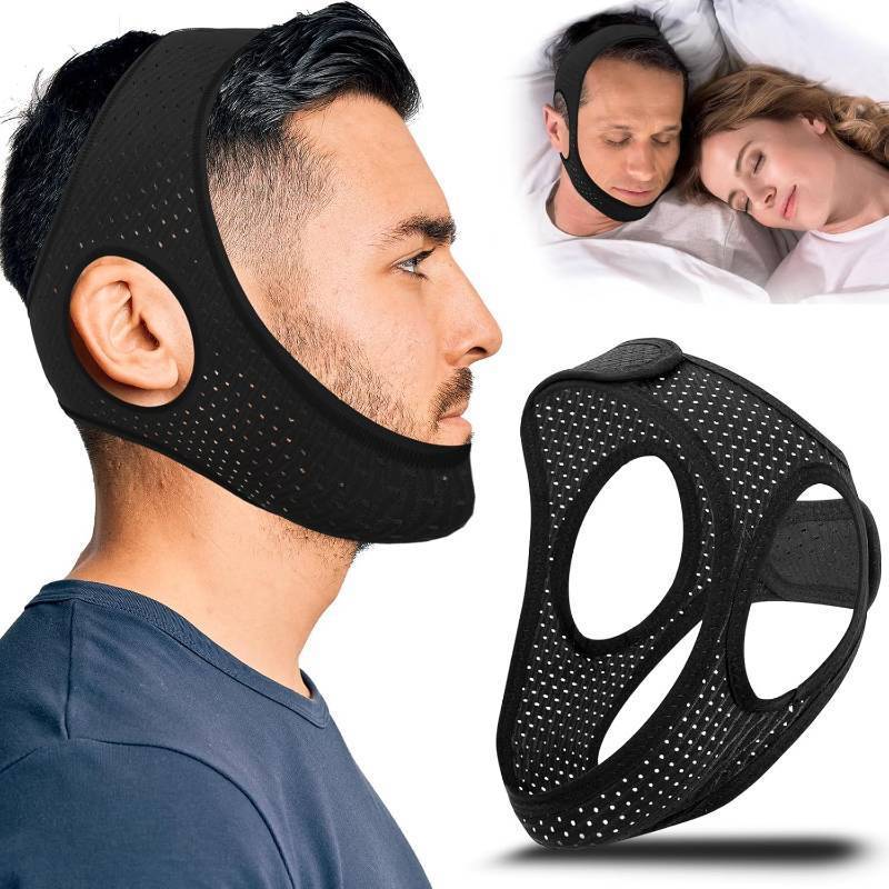 lot 25287 image: Anti Snoring Chin Strap for Sleeping Effective Airflow Jaw Strap for Sleep, Comfortable for Snore Stopper & Improve Sleep, Anti Snore Chin Strap for Snoring - Men & Women, Black, M-AAA