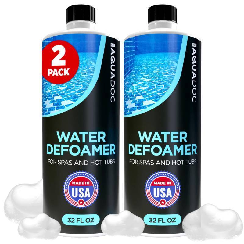 lot 25423 image: Hot Tub Defoamer - Spa Defoamer for Hot Tub Owners 32oz (2 Pack), Spa Anti Foam to Keep Foam Down, Hot Tub Chemicals Made in USA - ONE is OPENED and HALF USED. - Retail $40