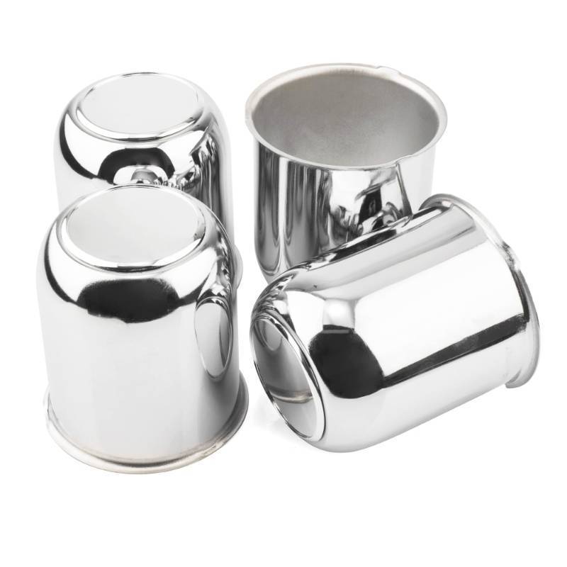 lot 44070 image: 4Pcs 3.19inch Trailer Wheel Center Caps Push Through 3.19 Bore 3.62 Tall Hub Cap for Truck SUV RV Wheel Rim, Chrome Silver Wheel Cover - Retail $41