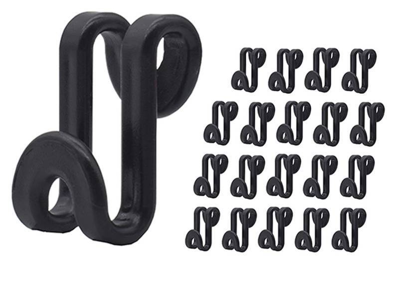 lot 44104 image: 60 Pcs Clothes Hanger Connector Hooks, for Velvet Huggable Hangers, Wooden Hangers, Heavy Duty Space Saving for Closet (Black,60) - Retail $8