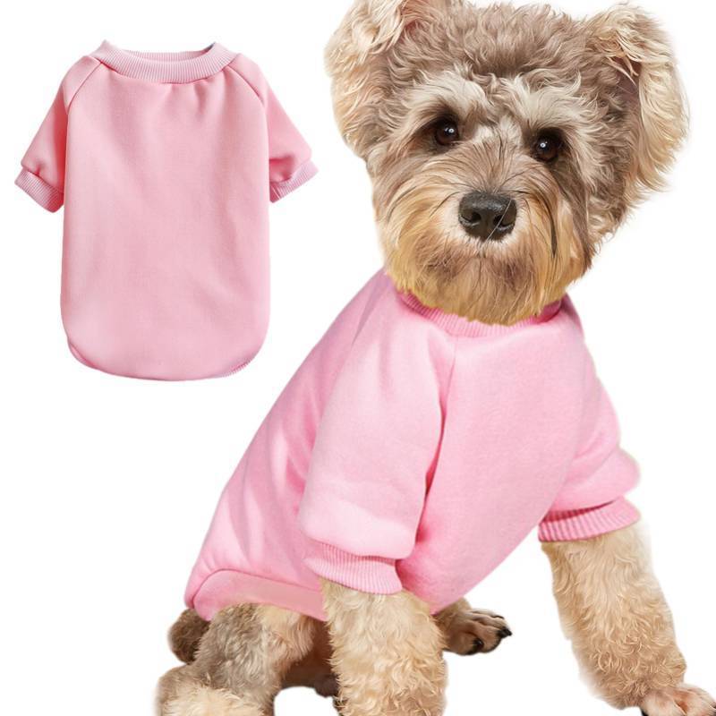 lot 44145 image: Puppy Sweater for Small Dogs Clothes Warm Winter Cat Clothe Pet Sweatshirt Knitwear Doggie Kitten Clothing, Pink, Small - Retail $10
