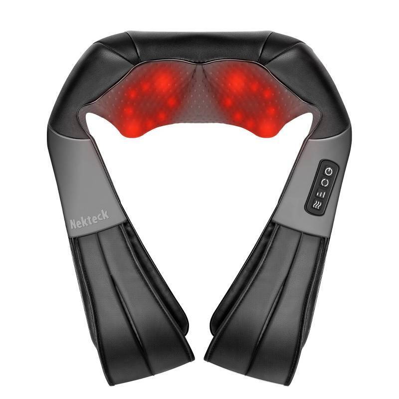 lot 44185 image: Nekteck Shiatsu Neck Massager with Heat for Pain Relief Deep Tissue, Valentines Day Gifts for Him Her Relaxation Tools, FSA Eligible Back Shoulder Kneading Massage Pillow, HSA Eligible (NOT Cordless) - Retail $50