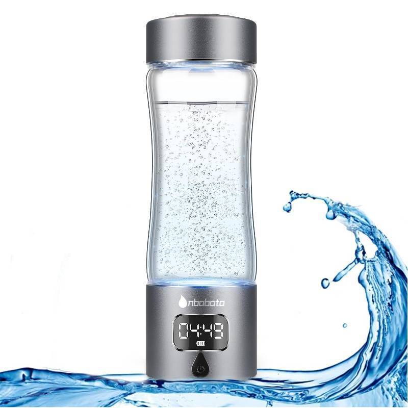 lot 61700 image: Hydrogen Water Bottle Generator, 340ml Portable Hydrogen Water Maker with SPEPEM Technology, 5000ppb Rechargeable Ionizer Machine for Health & Wellness, BPA-Free Glass - Retail $40