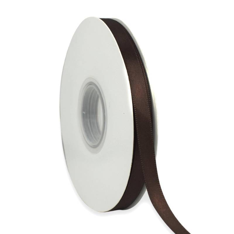 lot 61755 image: Brown Ribbon 38 Inch x 50 Yards Satin Ribbon Continuous, Single Face, for Crafts, Gift Wrapping, Floral Bouquet, Weddings, and Decorations, with Spool - Retail $5