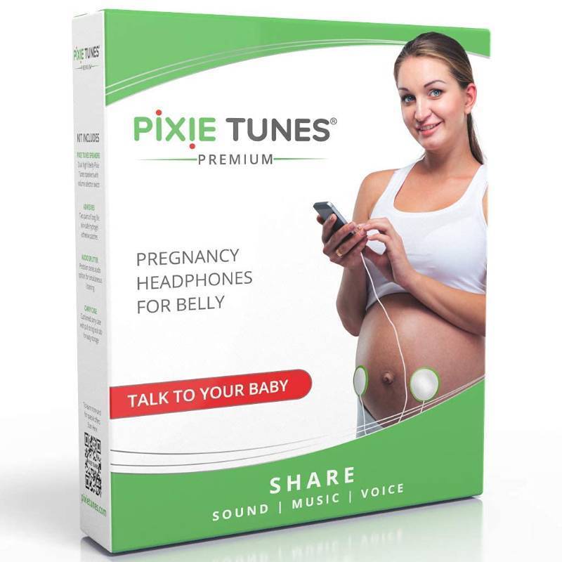 lot 61762 image: Pixie Tunes Premium Award-Winning Baby Bump Headphones #1 Pregnancy Speakers to Play Music, Sound and Talk to Your Baby, White - Retail $40