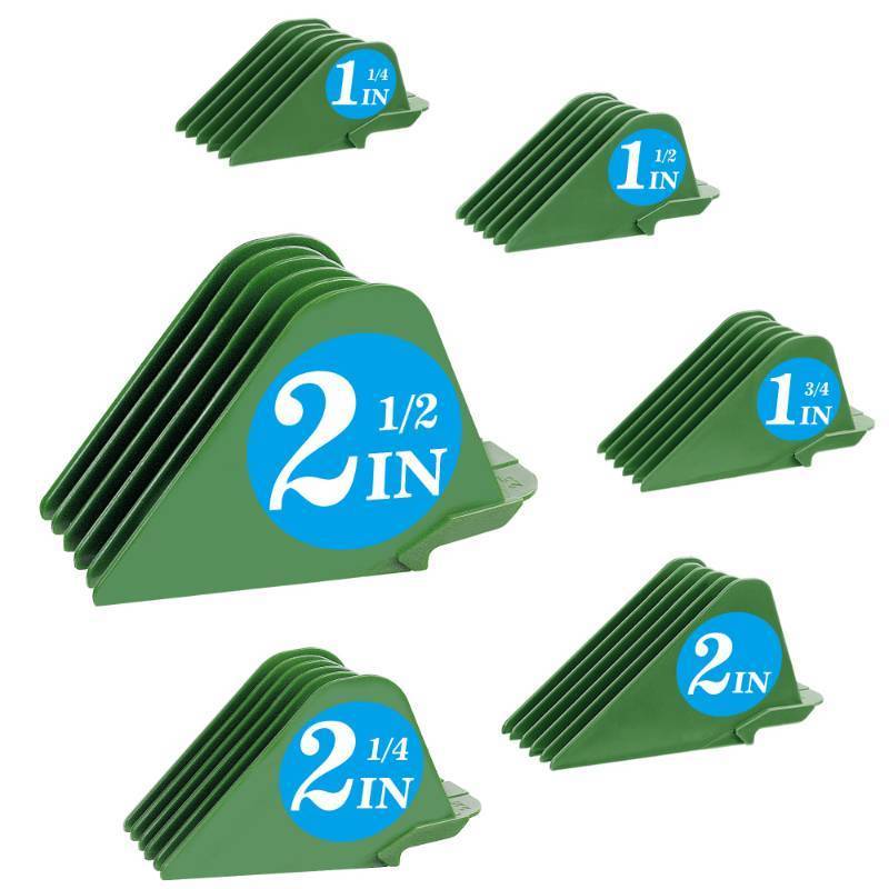 lot 54596 image: Clipper Guards Compatible with Wahl 10 12 14 16 18 20 Hair Clipper Guards 6pcs Extra Long Clipper Guard Attachments 2.5 Inch Clipper Guides Multiple Sizes Universal 2.5, 2.25, 2, 1.75, 1.5, 1.25 - Retail $16