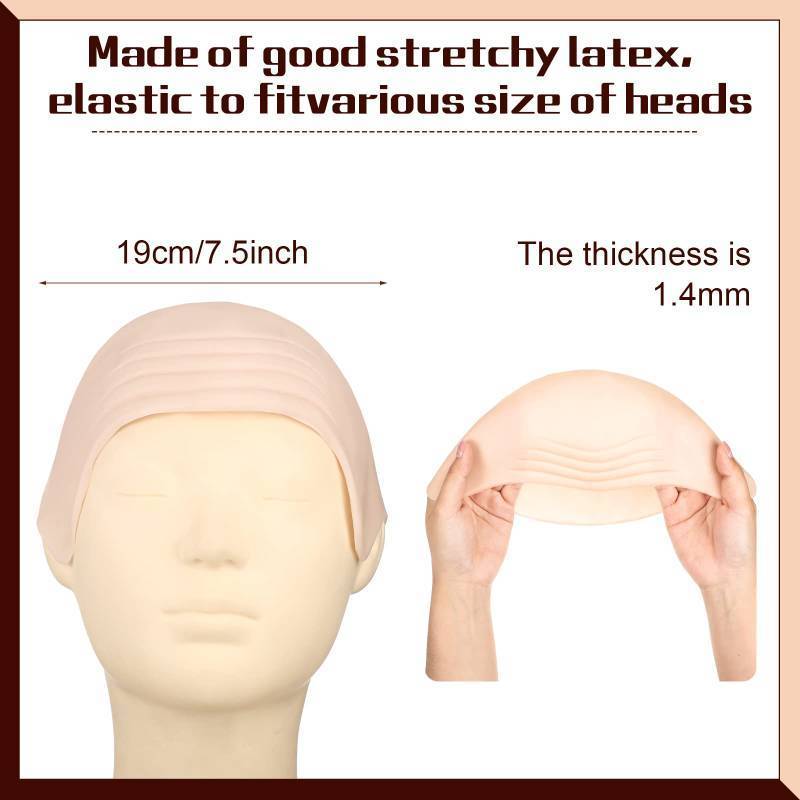 lot 54627 image: 1Pieces Halloween Bald Cap Makeup Latex Bald Head Wig Caps Cosplay Costume for Adults(Beige,Medium) - Retail $10