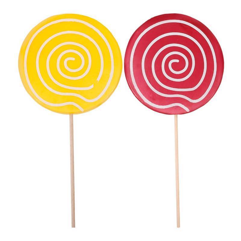 lot 54737 image: 2pcs Faux Swirl Candy Ornament Giant Lollipop Props for Festive Party, Photo Shoots, Weddings Pretend Play 11.81 X 5.11 Inches - Retail $8