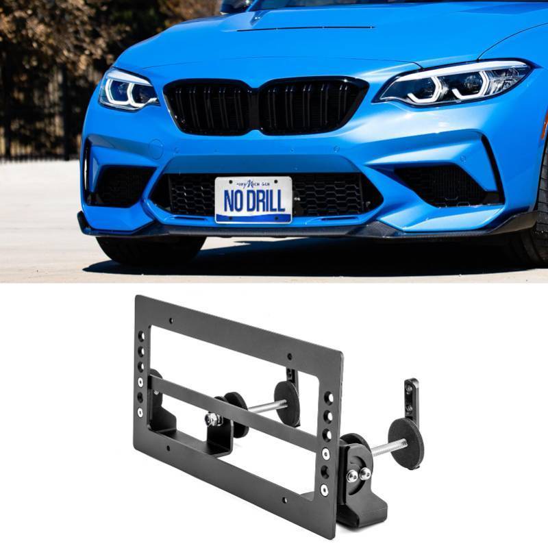 lot 54777 image: Grille License Plate Holder Front Mount Bracket All-Around Adjustable No Drilling Compatible with BMW All X1 X3 X4 M2 M3 M4 230i 320i 440i 750i etc(Fit Honeycomb & Horizon Lower Grill only) - Retail $45
