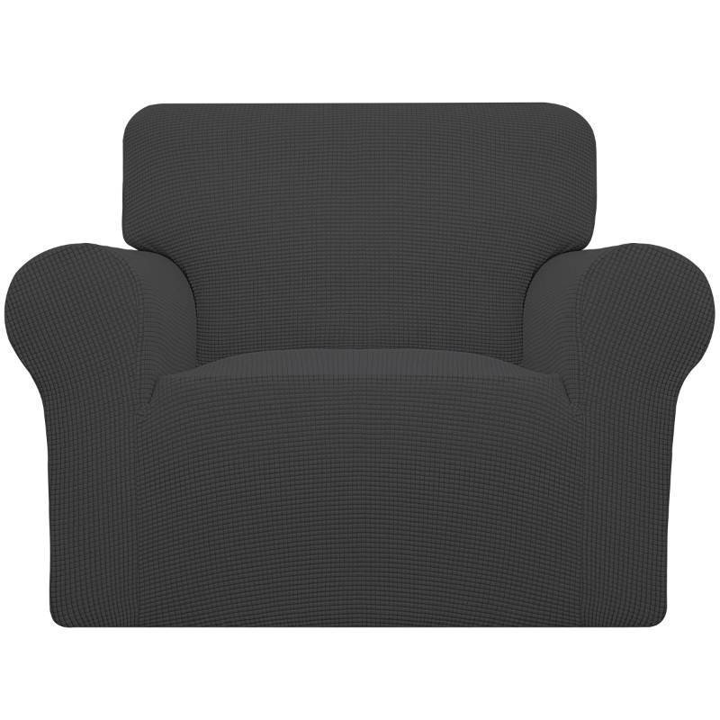 lot 54888 image: Easy-Going Stretch Oversized Chair Sofa Slipcover 1-Piece Couch Sofa Cover Furniture Protector Soft with Elastic Bottom for Kids Spandex Jacquard Fabric Small Checks Dark Gray - Retail $42