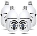 Light Bulb Security Cameras Wireless Outdoor, 5G&2.4GHz 4MP Security Camera 360° PTZ Cameras for Home Security with Color Night Vision, 2 Way Talk, AI Human Detection, Screw in Light Socket, 4Packs - Retail: $70