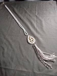 lot 1282 image: Leopard Print Teardrop Tassel Necklace
