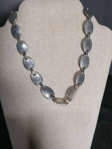 lot 1283 image: Sterling Silver Oval Link Necklace