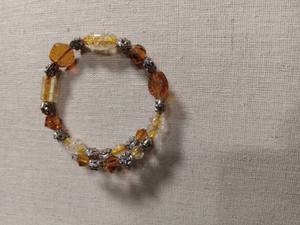 lot 1291 image: Amber Crystal Silver Bead Bracelet
