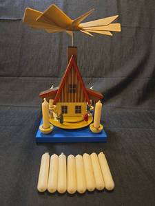 lot 1543 image: German Christmas Pyramid Nativity Scene with Candles