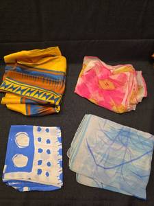 lot 1591 image: Designer Silk Scarf Collection - Set of 4