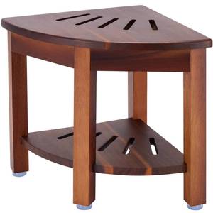 lot 7106 image: HouseJoy Corner Shower Bench with Shelf, Corner Shower Stool for Shaving Legs, Shower Foot Rest Waterproof Bathroom Bench -Bath Seat, Spa Foot Rest Shaving Stool Corner
