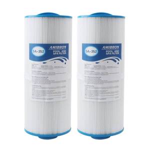 lot 7127 image: AMIBRON 5CH-352 Replaces Marquis Spa Filter, Compatible With PPM35SC-F2M,FC-0196, Marquis 35, Marquis Spa 20042, 20092, 70-0240, 370-0242, 370-0243, 2 Male Fine Thread 35 sq.ft. Hot Tub Filter 2 Pack one open and one new