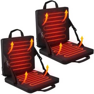 lot 7128 image: Juexica 2 Pcs Portable Heated Seat Cushion Outdoor 3 Level Adjustable Foldable Stadium Seat for Bleacher USB Powered Heated Chair Pad for Sport Event Camping Indoor, Power Bank Not Included