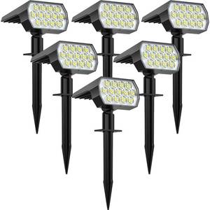 lot 7130 image: WELALO Solar Spot Lights Outdoor, 6 Pack65 LED3 Modes Solar Landscape Spotlights, Solar Powered Christmas Halloween Lights, IP68 Waterproof Wall Lights for Walkway Yard Garden Driveway(Cool White)