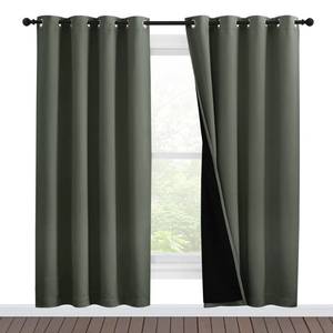 lot 7134 image: NICETOWN 100% Blackout Window Curtain Panels, Full Light Blocking Drapes with Black Liner for Nursery, 78-inch Drop Thermal Insulated Draperies (Dark Mallard, 2 Pieces, 55-inch Wide Per Panel)