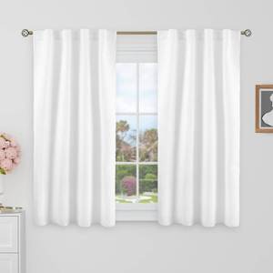 lot 7138 image: BGment Blackout Curtains 40 Inch Length for Small Window - 38 x 40 inch Curtains Rod Pocket and Back Tab Thermal Room Darkening Curtains for KitchenCafe Room, 2 Window Panels, Pure White