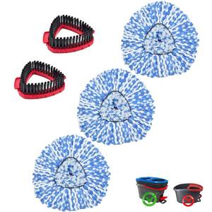 lot 7149 image: Mop Heads Replacements for Ocedar, 3 Pack Mop Replace Head for Ocedar RinseClean 2-Tank System, Spin Mop Replacement Head with 2 Scrubber Mop Head, Microfiber Mop Refills Deep Cleaning
