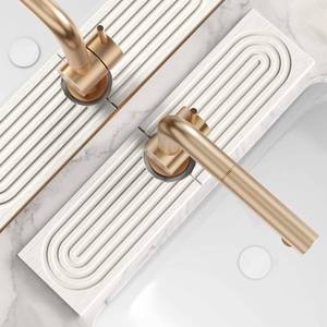 lot 7167 image: Eormoe Kitchen Sink Faucet Mat - 15.7in Diatomite Sink Protectors for Kitchen Sink, Stone Sink Splash Guard for Kitchen Counter Sink Accessories (Light Grey, 15.7 x 3.9)