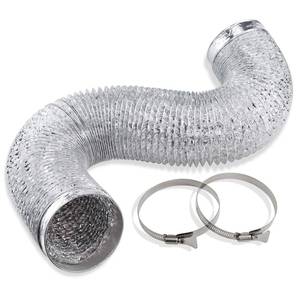 lot 7171 image: Cenipar Dryer Vent Hose-4 inch Ducting Vent Hose Flexible Aluminum Foil Non-Insulated (4 inch 8 feet) with 2 Clamps