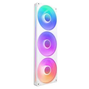 lot 7184 image: NZXT F360 RGB Core - 360mm Single-Frame Fan Unit with 3 x 120mm RGB Fans - Speed & Lighting Control - High Static Pressure & Airflow - Fluid Dynamic Bearings - 8 aRGB LEDs Per Fan - White