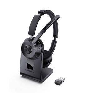 lot 7206 image: (Upgraded Version) Wireless Headset, Bluetooth Headset with Noise Cancelling Microphone, Best Headphones with Mic Mute & USB Dongle for PCComputerLaptopCell PhonesRemote WorkCall Center