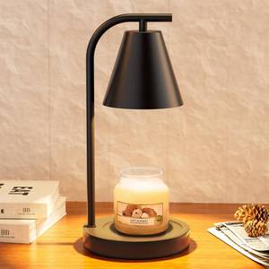 lot 7231 image: Hong-in Candle Warmer Lamp - with Timer & Dimmer, Modern Home Decor House Warming Gifts Wax Melt Warmer for Jar Candles with 2 Bulbs, Cozy Birthday Gift for Women Mom (Black)