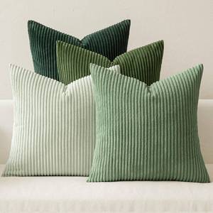 lot 7236 image: MIULEE Boho Farmhouse Sage Green Throw Pillow Covers 24x24 Inch Set of 4 Mordern Nordic Cushion Covers Soft Corduroy Spring Home Decor for Couch Bed Sofa Living Room Forest Green