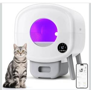 lot 7252 image: Self Cleaning Litter Box,Large Capacity Automatic Cat Litter Box Self Cleaning for Multiple Cats with App Control