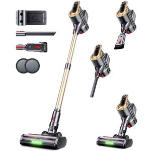 lot 7255 image: RENDOW Cordless Vacuum Cleaner, 550W 45Kpa 65Mins Vacuum Cleaners for Home, Self-Standing Cordless Stick Vacuum with LED Display,Anti-Tangle Rechargeable Wireless Vacuum for Pet HairCarpetHard Floor