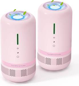 lot 7257 image: VENDFO Air Purifiers for Home,HEPA Air Purifier for Room up to 960ft�,Air Purifiers for Odor,Dust,Quiet Air Cleaner for Office,Living Room,Bedroom,Type-C Charging,Included Adapter,Pink 2 Pack