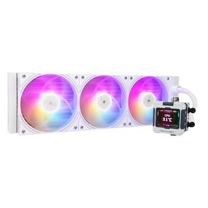 lot 7259 image: Thermalright FW 360 White ARGB-360mm AIO CPU Liquid Cooler,IPS LCD Screen with 320  240 Resolution,for AM4AM5Intel LGA1700, 2.4 inch Magnet-Absorbent LCD Screen for Images -White