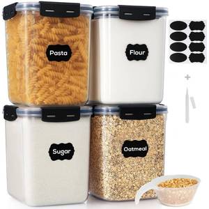 lot 7260 image: Large Thicker Food Storage Containers with Lids Airtight 5.3L179Oz, 4pcs Plastic Pantry Storage Container for Dry FoodFlourSugarPastaCerealBaking Supplies, Canister for Kitchen Organization