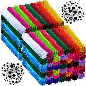 lot 7261 image: Leitee 2500 Pcs Pipe Cleaners Craft Supplies Googly Eyes Kit Creative Crafts and Arts 2000 Chenille Stems 500 Wiggle Eyes DIY Crafting(Mixed Colors)