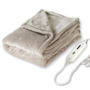 lot 7263 image: Tefici Electric Heated Blanket Throw, Super Cozy Soft 2-Layer Flannel 50 x 60 Heated Throw with 3 Heating Levels & 4 Hours Auto Off, Machine Washable, ETL&FCC Certified, Home Office Use,Camel