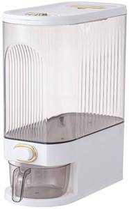 lot 7267 image: Sooyee Clear Rice Dispenser, Large Cereal Dispenser with Lid Time Scale, Measuring Cylinder Moisture Proof Airtight Food Dispenser Bucket for Rice, Corn,Coffee Bean,Grain,Soybean & Oatmeal