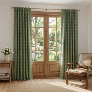 lot 7301 image: NICETOWN Buffalo Check Plaid 100% Blackout Curtains 84 Inches Long for Bedroom, Living Room Thermal Insulated Room Darkening Rod Pocket Back Tab Drapes, Olive Green, 52 W x 84 L, 2 Panels