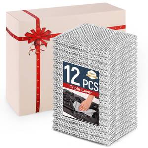 lot 7322 image: 3 Layers Non Scratch Wire Dish Cleaning Supplies 12PCS - Wire Dishwashing Rag Home Essentials-Reusable Steel Wool Scrubber Washcloths,Kitchen Towels and Dishcloths Set for Pans Sinks & Cookware